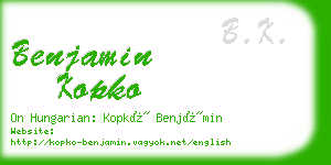 benjamin kopko business card